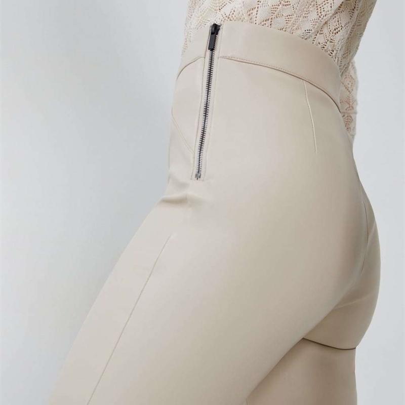 Winter thick skinny PU Leather Pants women elastic high waist pants zipper Sexy joggers ladies pencil Trousers 210521