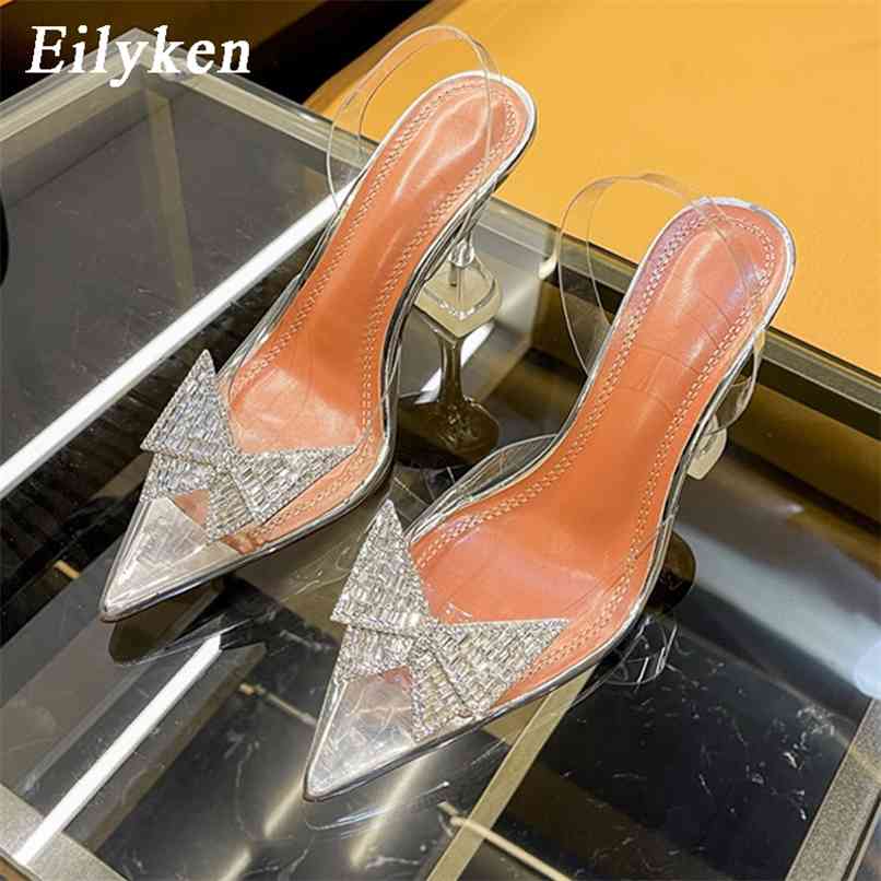 Eilyken Taille 34-45 Summer Butterfly-Knot Femmes Pumps Mode Strange Style Tranaparent Chaussures Chaussures Chaussures de Mariage Sandales de ma