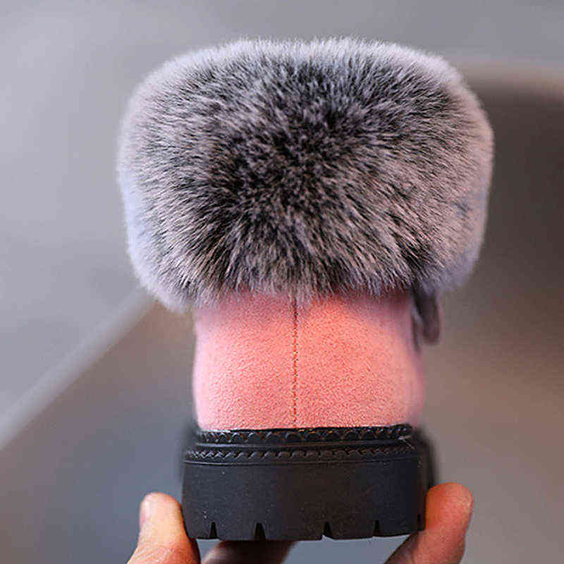 Size 21 -30 Winter Warm Snow Boots for Children Casual Shoes Girls Martin Boots Baby Toddler Shoes Kids Warm Short Boots 211108