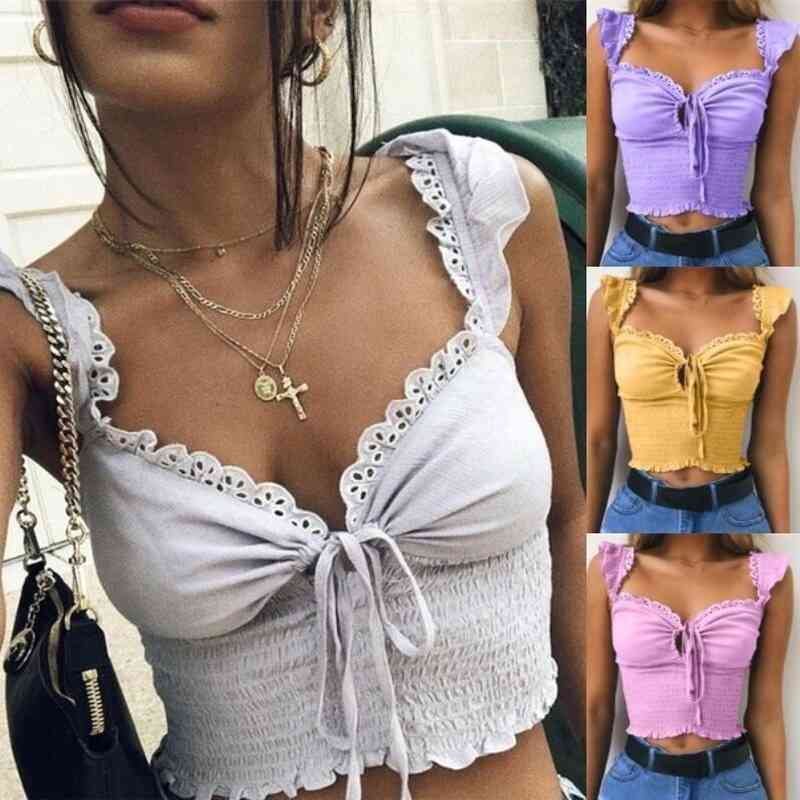 Camis for Women Camisole Sexy Female Crop Tops Lace Up Backless Tank Top Woman Cute Vest Elegant French Chic Clothes 210603, Purple
Camis for Women Camisole Sexy Female Crop Tops Lace Up Backless Tank Top Woman Cute Vest Elegant French Chic Clothes 210603, Purple