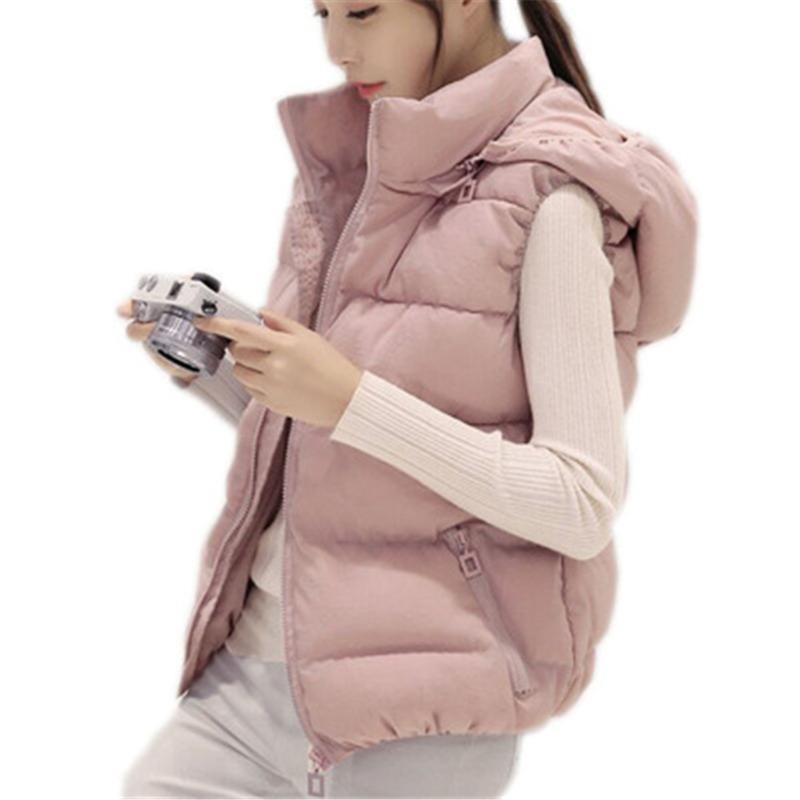 Women's Vests 2022 Korean Fashion Pink Outwear Autumn Winter Down Cotton Vest Women Short Slim Girls Students Hooded Sleeveless Basic Coat, Black;white
Women's Vests 2022 Korean Fashion Pink Outwear Autumn Winter Down Cotton Vest Women Short Slim Girls Students Hooded Sleeveless Basic Coat, Black;white