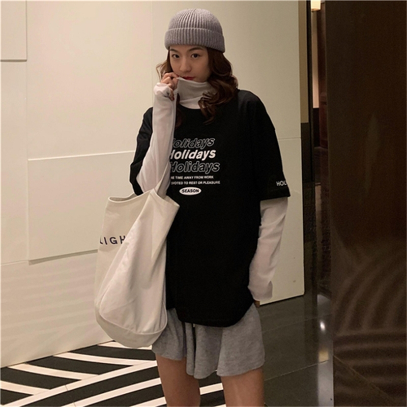 Letter Loose Casual Korean Style Basic All Match Fashion Arrival Cotton College Wind Summer Women Top T-shirts 210622