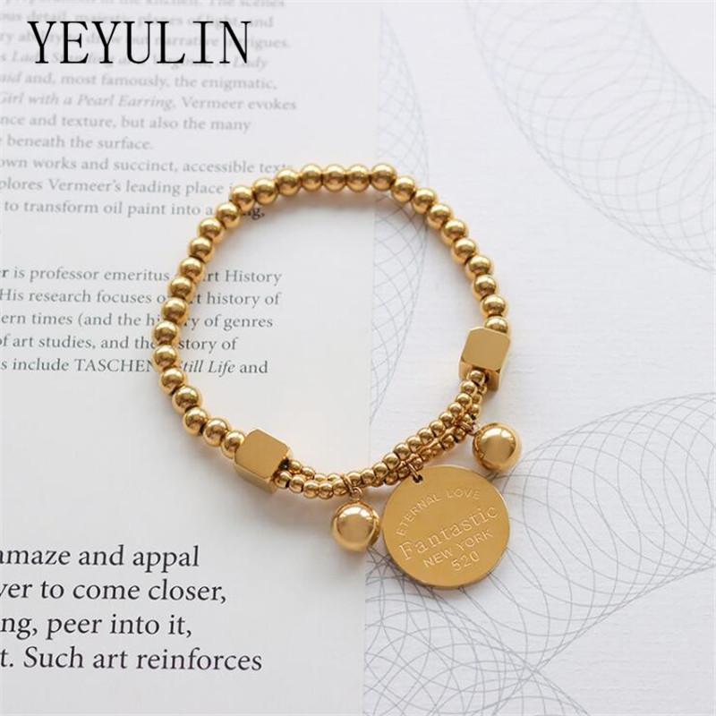 Fashion English Letter Gold Coin Round Bead Bracelet Stretch Line For Women Men Titanium Steel Jewelry Gifts Beaded, Strands
Fashion English Letter Gold Coin Round Bead Bracelet Stretch Line For Women Men Titanium Steel Jewelry Gifts Beaded, Strands