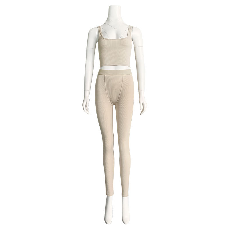 Knitted Women 2 Piece Set Gym Crop Tank Top Leggings Set Casual Streetwear Sporty Tracksuit Summer Active Wear(The logistics price Pls Contact us), White
Knitted Women 2 Piece Set Gym Crop Tank Top Leggings Set Casual Streetwear Sporty Tracksuit Summer Active Wear(The logistics price Pls Contact us), White