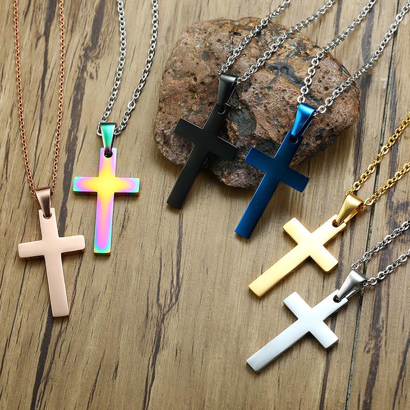 Pendant Necklaces 6 Colors Titanium Steel Cross Necklace For Men Women Minimalist Choker Jewelry Male Female Prayer, Silver
Pendant Necklaces 6 Colors Titanium Steel Cross Necklace For Men Women Minimalist Choker Jewelry Male Female Prayer, Silver
