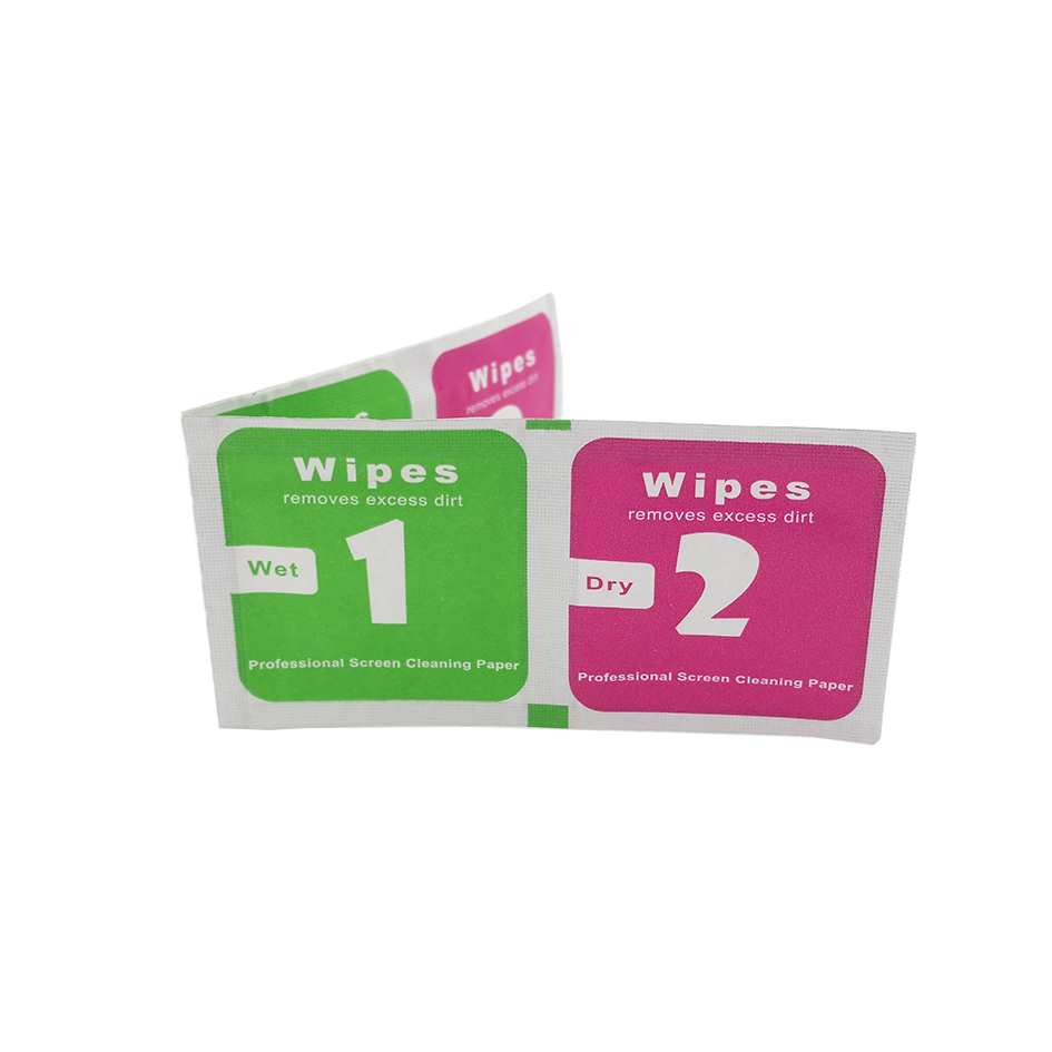 Dry-Wet Wipes For Tempered Glass Screen Protectors Accessories Alcohol Pad Mobile Screen Cleaning Cloth Dust Absorber