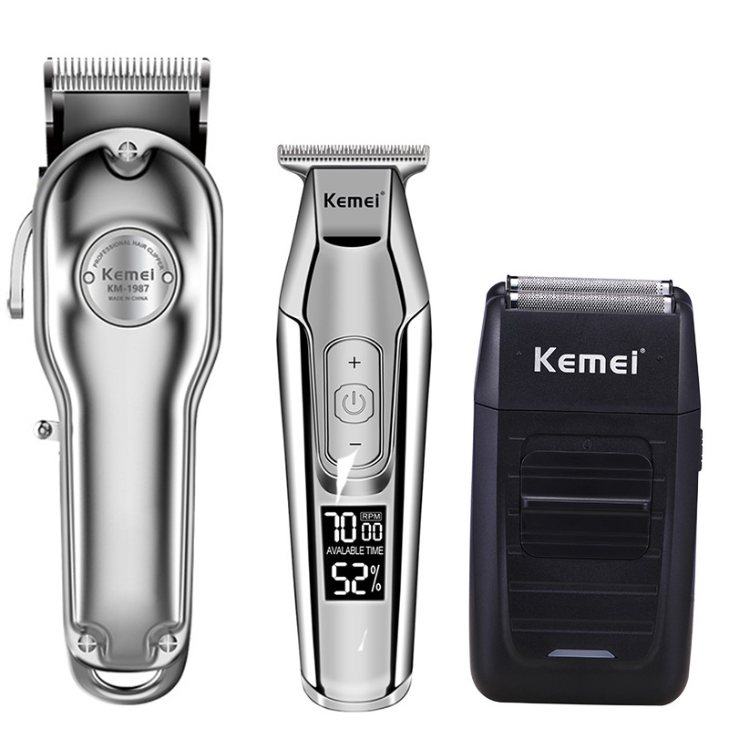 Kemei hair clipper electric hair trimmer barber hair cutter mower cutting machine kit combo KM-1987 KM-1986 KM-5027 KM-1102
Kemei hair clipper electric hair trimmer barber hair cutter mower cutting machine kit combo KM-1987 KM-1986 KM-5027 KM-1102