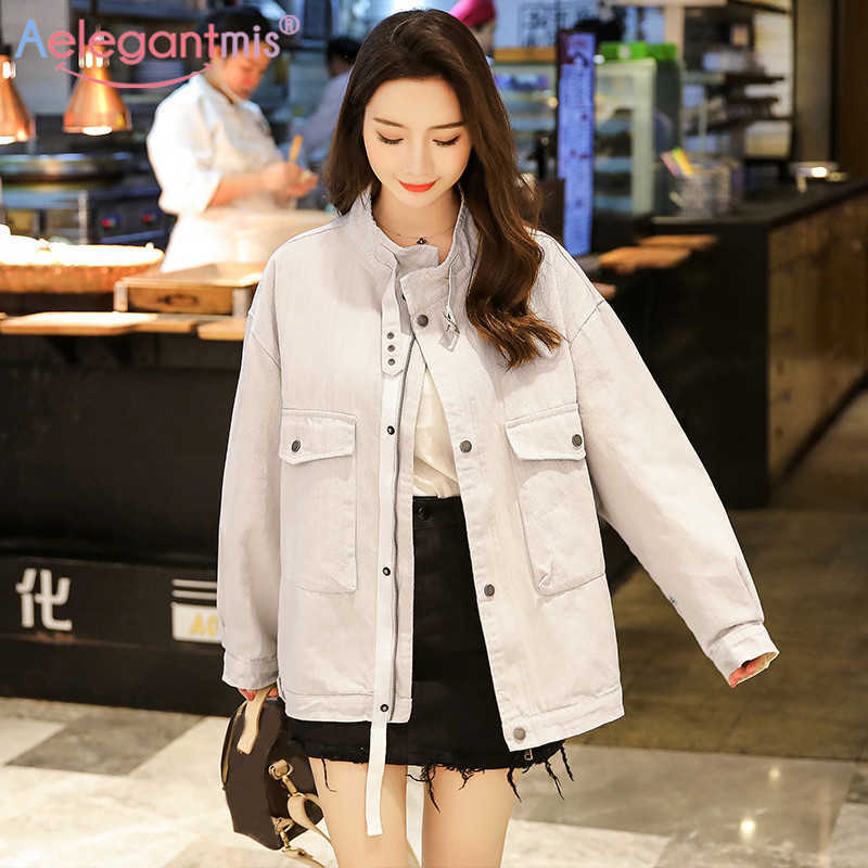 Aelegantmis Oversized BF Style Women Denim Jacket Loose Long Sleeve Pocket Cargo Jackets Coats Ladies Casual Outerwear 210607, Black
Aelegantmis Oversized BF Style Women Denim Jacket Loose Long Sleeve Pocket Cargo Jackets Coats Ladies Casual Outerwear 210607, Black