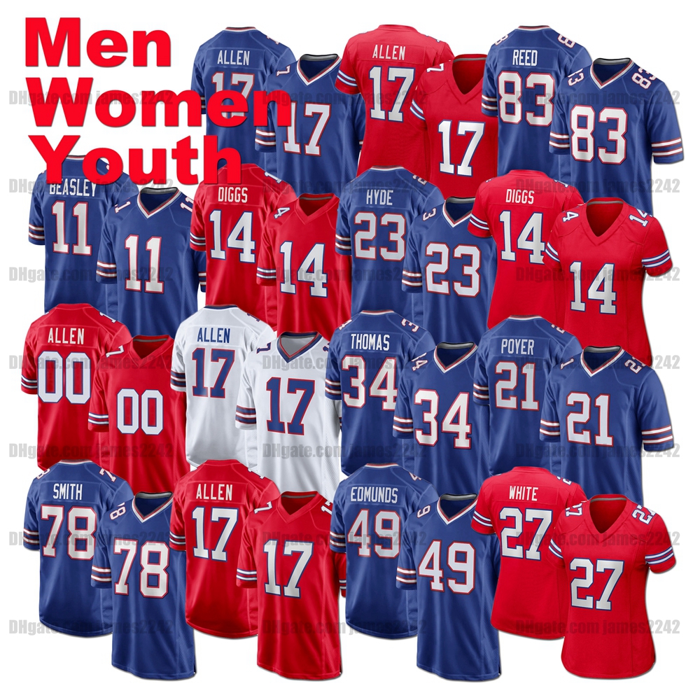 Custom Men Women Youth Josh Allen Football Jersey Gregory Rousseau Stefon Diggs Cole Beasley Mitchell Trubisky Milano Poyer Sanders Kelly St, Black;red
Custom Men Women Youth Josh Allen Football Jersey Gregory Rousseau Stefon Diggs Cole Beasley Mitchell Trubisky Milano Poyer Sanders Kelly St, Black;red