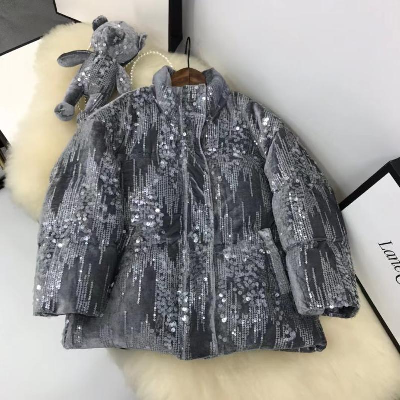 Down Coat High Fashion Children's Sequin Design Jacket Girls' Thickened Winter Warm Snowsuit, Blue;gray
Down Coat High Fashion Children's Sequin Design Jacket Girls' Thickened Winter Warm Snowsuit, Blue;gray