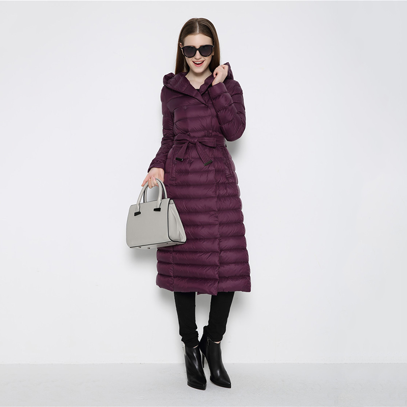 Europe America Women's Down Jacket Over The Knee Extended To Keep Warm Thin Light Hoodie Hooded Cotton Jacket Thin Double Breasted Belt Plus Size Coat Windbreaker
Europe America Women's Down Jacket Over The Knee Extended To Keep Warm Thin Light Hoodie Hooded Cotton Jacket Thin Double Breasted Belt Plus Size Coat Windbreaker