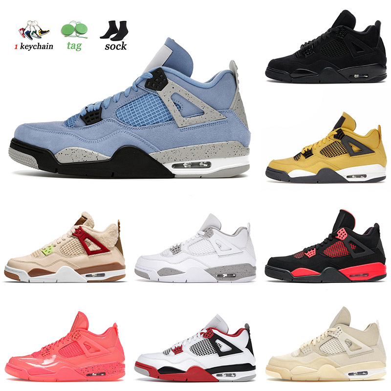 University Blue 2021 Arrival Basketball Shoes Mens Women Jumpman 4 4s IV Black Cat Lightning White Cement Off Air Jorden Trainers Sneakers
University Blue 2021 Arrival Basketball Shoes Mens Women Jumpman 4 4s IV Black Cat Lightning White Cement Off Air Jorden Trainers Sneakers