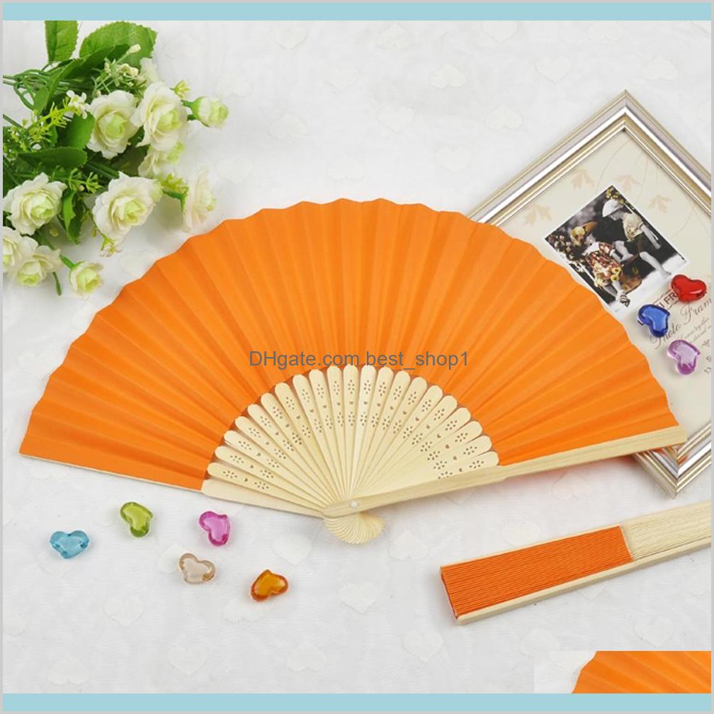 Home Garden Festive Event Favor 50Pcs Personalised Engraved Folding Hand Paper Fan Fold Vintage Fans Outdoor Wedding Baby Shower 9