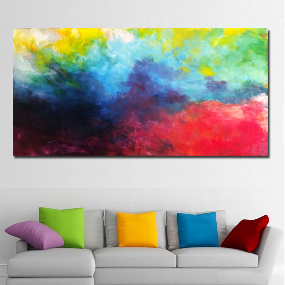 Abstract Art With Vivid Color Wall Art Pictures Abstract Oil Painting Print On Canvas For Living Room Home Decor Prints Poster