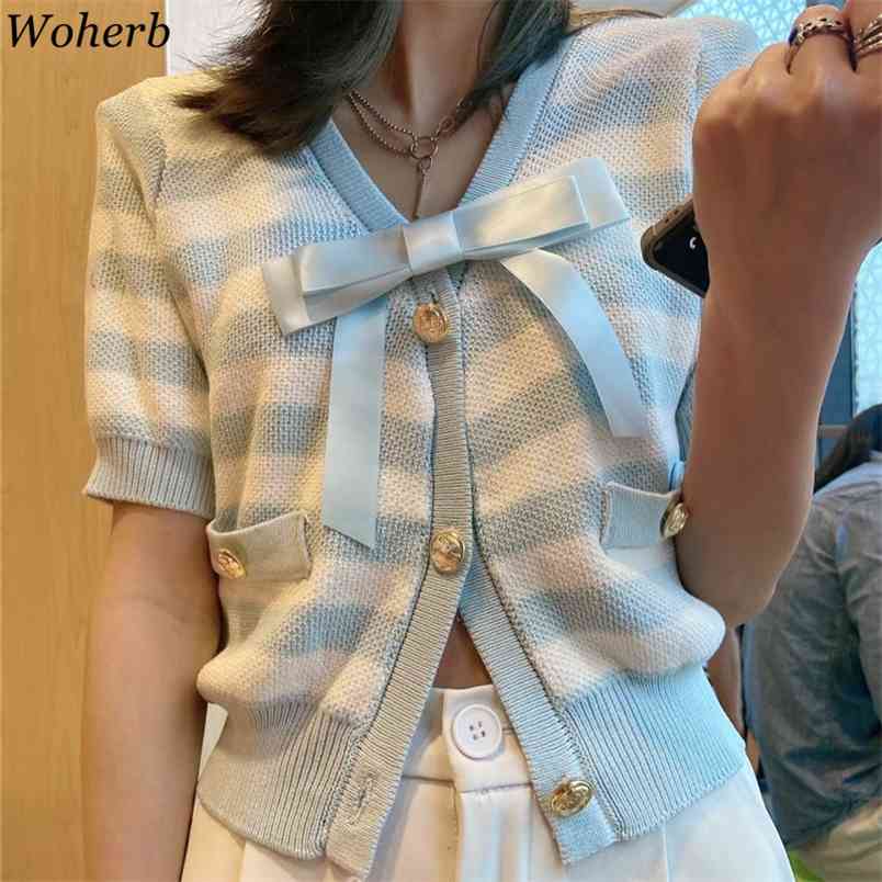 Korean Sweet Knitted Women Striped Cardigan Tops Short Sleeve V-neck Single-breasted Chic Fashion Elegant Ladies Jumpers 210519, Green
Korean Sweet Knitted Women Striped Cardigan Tops Short Sleeve V-neck Single-breasted Chic Fashion Elegant Ladies Jumpers 210519, Green