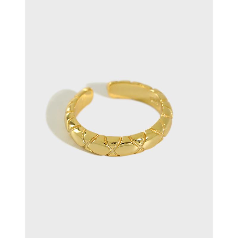 Cluster Rings Women's Korean-Style S925 Sterling Silver Ring Ins2021 Minimalist Smooth Diamond Open