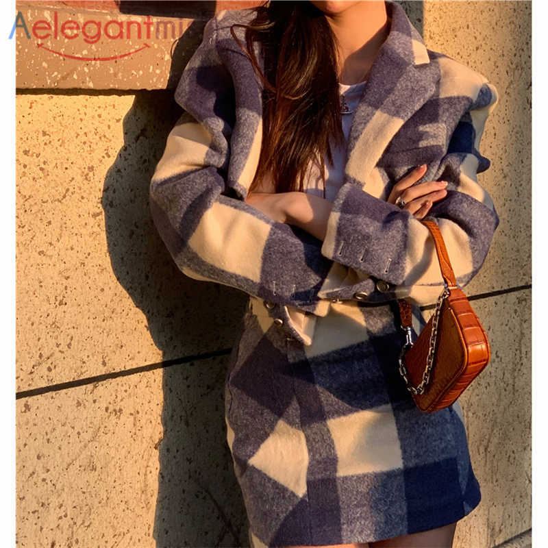 Aelegantmis Korean Cropped Plaid Blazer Woolen Jacket & Cute Mini Skirt Bobycon 2 Peice Set Kawaii Slim Fashion 210607
Aelegantmis Korean Cropped Plaid Blazer Woolen Jacket & Cute Mini Skirt Bobycon 2 Peice Set Kawaii Slim Fashion 210607