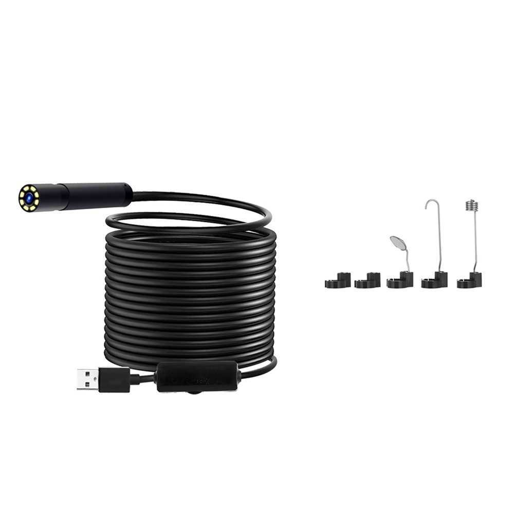 2/5/10m 8mm USB Endoscope Borescope Inspection Camera 8LEDs Lens IP67 Waterproof Endoscope Soft Wire & Hard Wire
