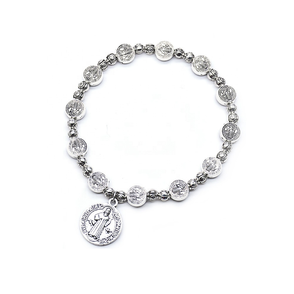 Jésus St Benoît Bracelet à breloques Bracelet croix antique argent foi Bracelet bijoux religieux
Jésus St Benoît Bracelet à breloques Bracelet croix antique argent foi Bracelet bijoux religieux