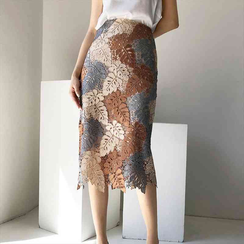brown lace midi pencil women skirt bi material suit with zipper for long floral fashion skirts jupe femme matiere, Black
brown lace midi pencil women skirt bi material suit with zipper for long floral fashion skirts jupe femme matiere, Black