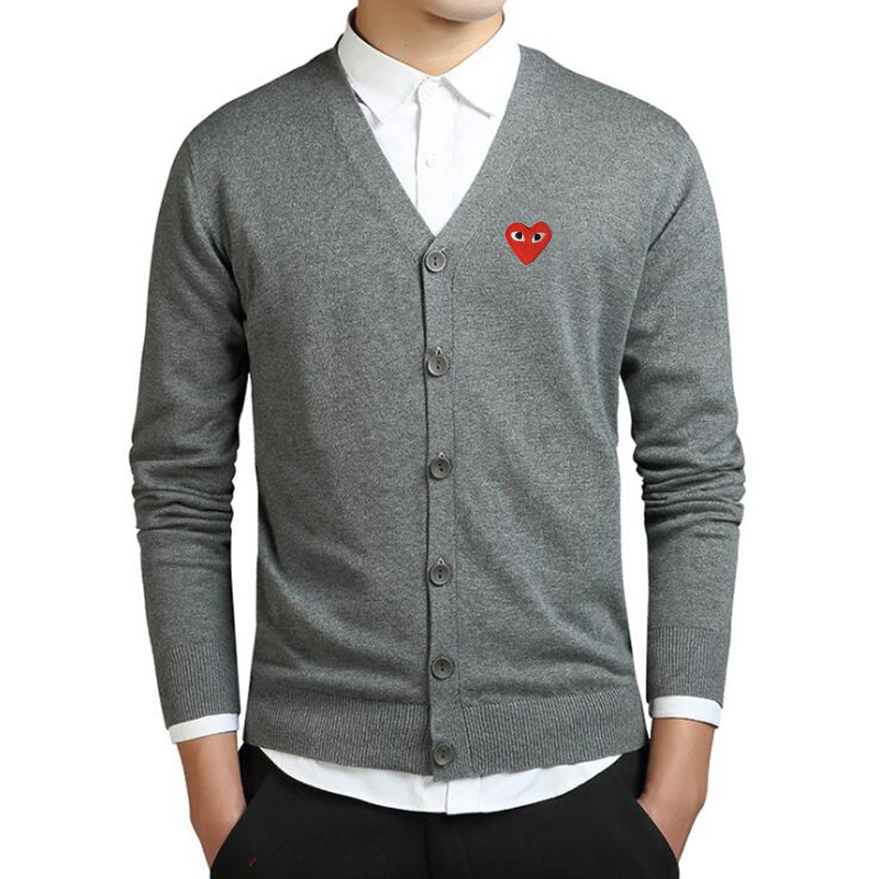 PLAY Men Cardigan Embroidery Heart Cartoon V-neck Long-sved Single-breasted Cotton Spring Autumn Loose Casual Sweater, White;black
PLAY Men Cardigan Embroidery Heart Cartoon V-neck Long-sved Single-breasted Cotton Spring Autumn Loose Casual Sweater, White;black
