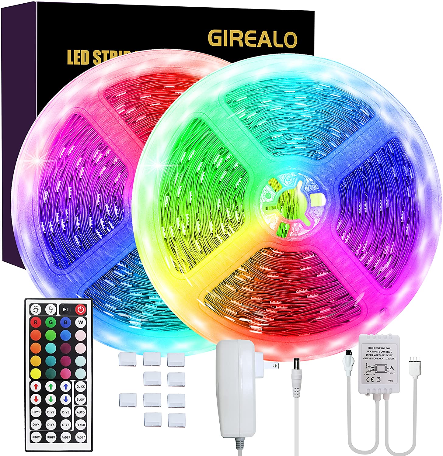 GIREALO 150 Led Party Strip Lights Led Color Changing Strip Lights 32.8ft with 44 Keys Remote Control Safest UL Power Adapter for Bedroom Bar Decor
GIREALO 150 Led Party Strip Lights Led Color Changing Strip Lights 32.8ft with 44 Keys Remote Control Safest UL Power Adapter for Bedroom Bar Decor