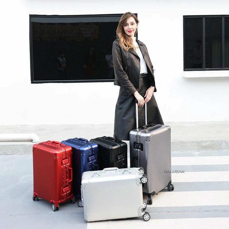 Luxury Classic Design 20/24/26/29 Inch Luggage 100% High Quality Aluminum-magnesium Spinner Brand Travel Suitcase Suitcases