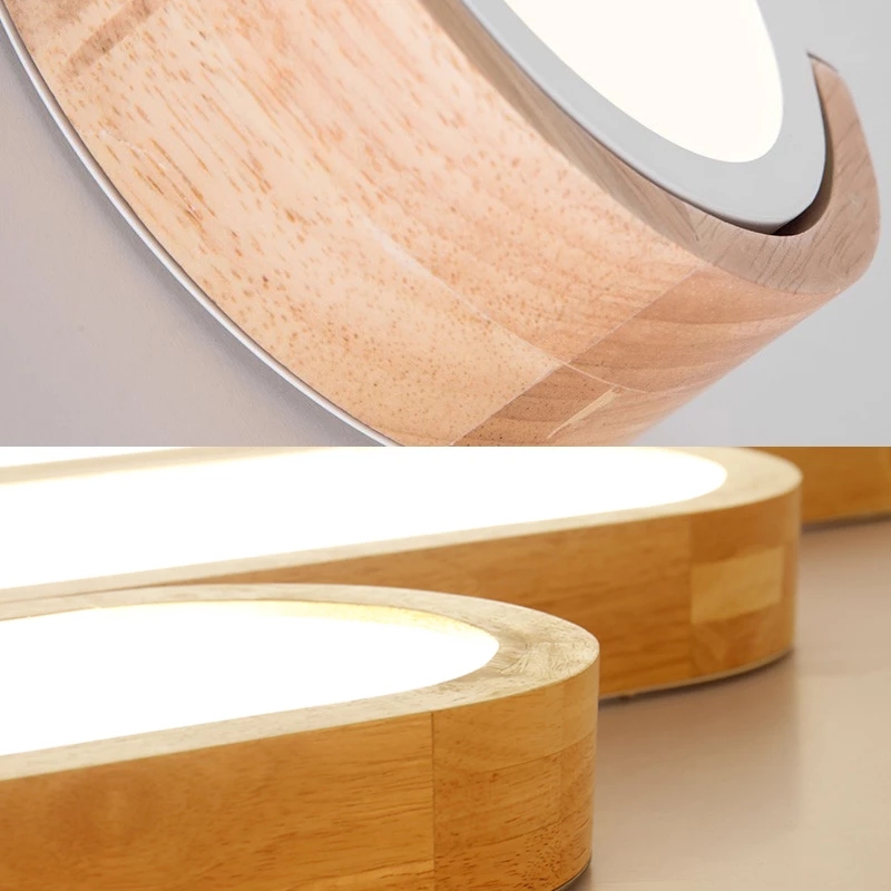 Remote Control Minimalist Ceiling Lights Wooden Decorative Lamps Panels For Living Room Bedroom Corridor Luminaire