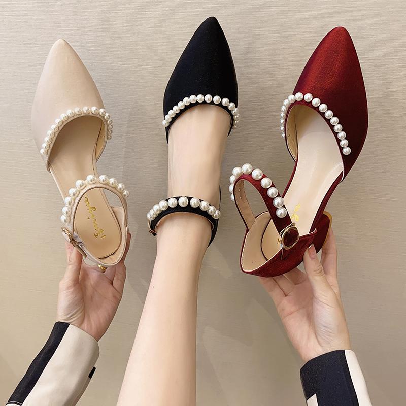 Closed Toe Sandals All-Match High Heels Med Clear Shoes Suit Female Beige 2021 Women's Buckle Strap Shallow Mouth Pearl High-hee
Closed Toe Sandals All-Match High Heels Med Clear Shoes Suit Female Beige 2021 Women's Buckle Strap Shallow Mouth Pearl High-hee