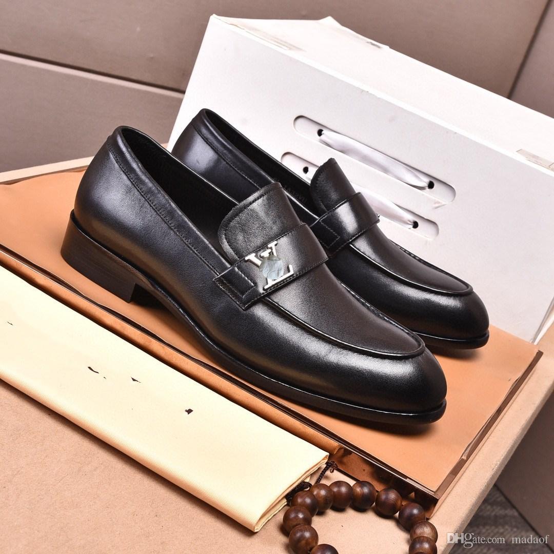 Q1 CLASSIC Business MAN's LUXURY DRESS SHOE FASHION Elegant Formal Wedding SHOESs DESIGNER MEN Slip on Office OXFORD SHOES for MAN 22