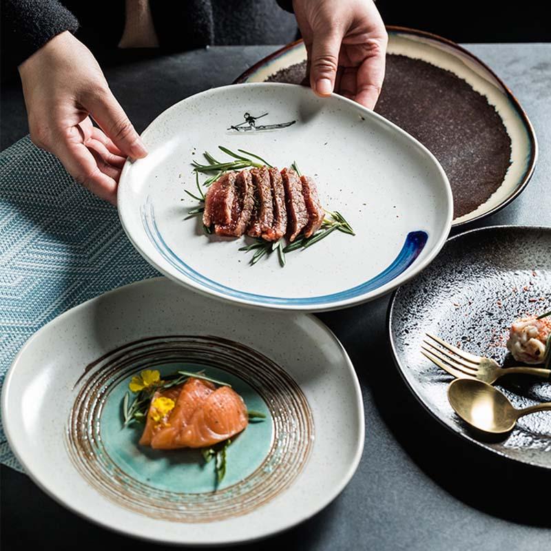 Dishes & Plates Japanese-style Disc Irregular Ceramic Plate Special-shaped Creative Sushi Salmon Cooking Western Flat
Dishes & Plates Japanese-style Disc Irregular Ceramic Plate Special-shaped Creative Sushi Salmon Cooking Western Flat