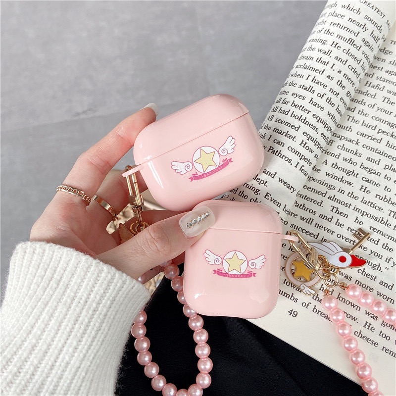 For Airpods 2/Airpods Pro Earphone Case Cute pink pearl keychain cartoon cover Japan anime magical Girl silicone shell fundas
For Airpods 2/Airpods Pro Earphone Case Cute pink pearl keychain cartoon cover Japan anime magical Girl silicone shell fundas