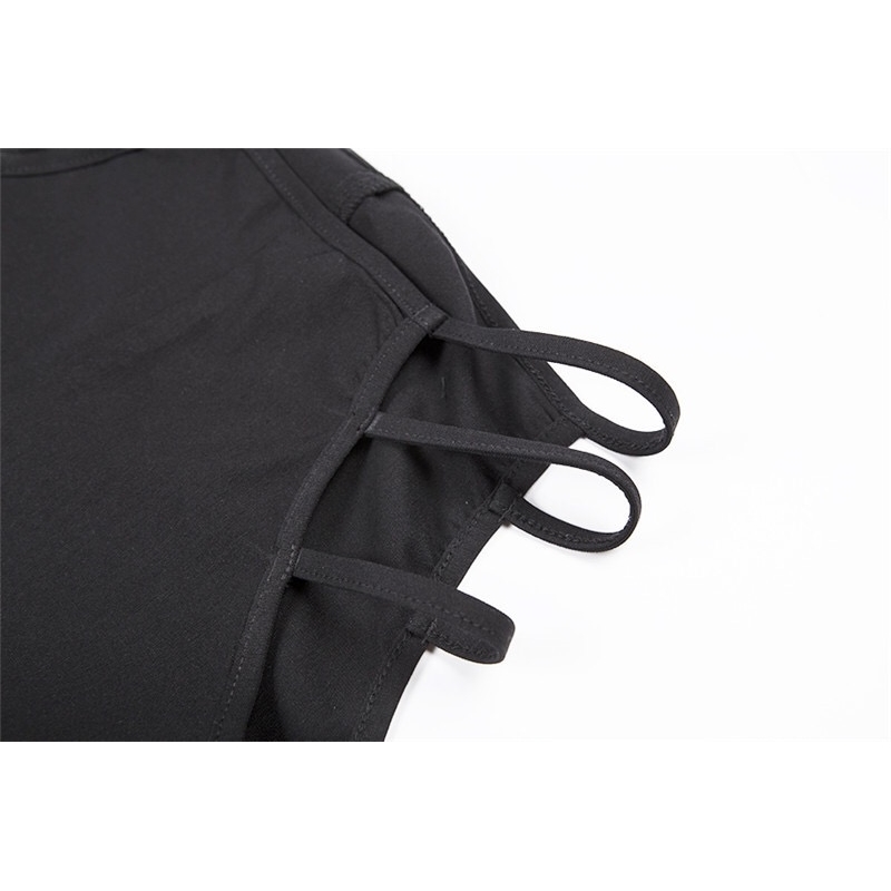 Y2K Street Clubwear Fashion Hollow Out side Waist Fitness High Pants Women Sexy Bandage Full length Trousers black 210429