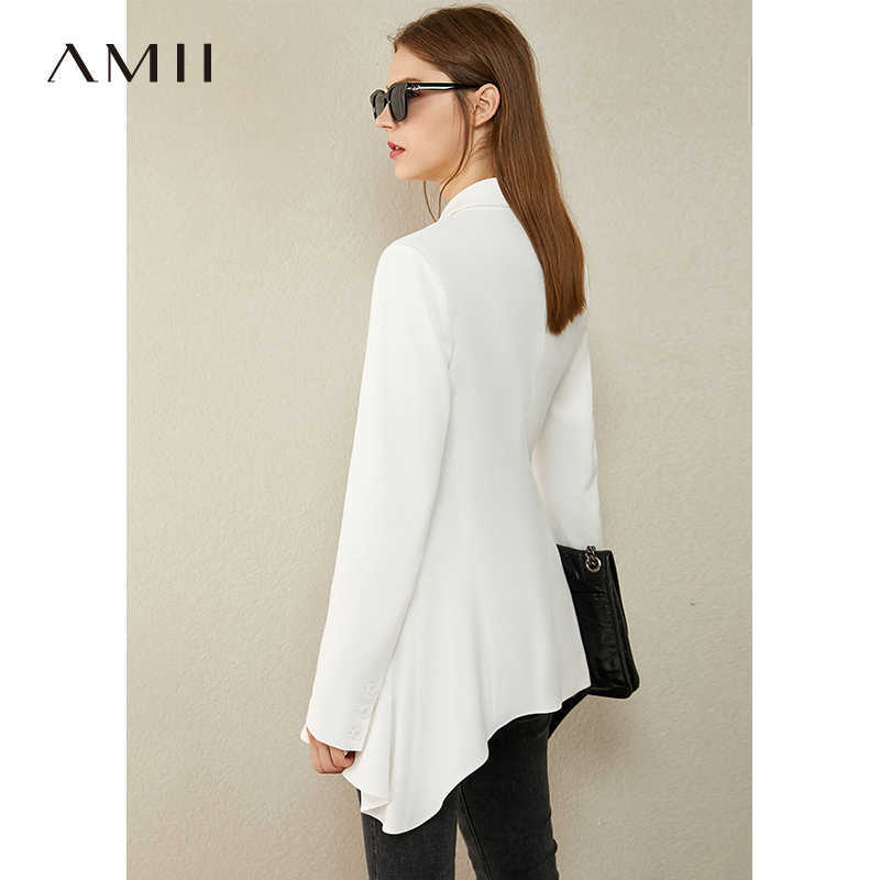 Minimalism Autumn Fashion Women's Jacket OLstyle Solid Lapel Double breasted Slim Fit Blazer Women Female Coat 12070336 210527