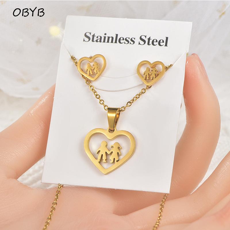 Earrings & Necklace Love Heart Couples Stainless Steel Pendant Sets For Women Gold Color Chain Jewelry Gifts, Silver
Earrings & Necklace Love Heart Couples Stainless Steel Pendant Sets For Women Gold Color Chain Jewelry Gifts, Silver