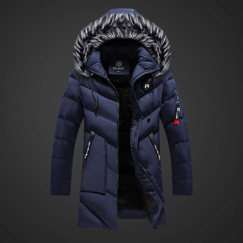 Winter Parkas Men Thicken Warm Jackets Men Fashion Faux fur Hooded Fleece Coats Casual Waterproof Cotton Long Snowjacket 210603