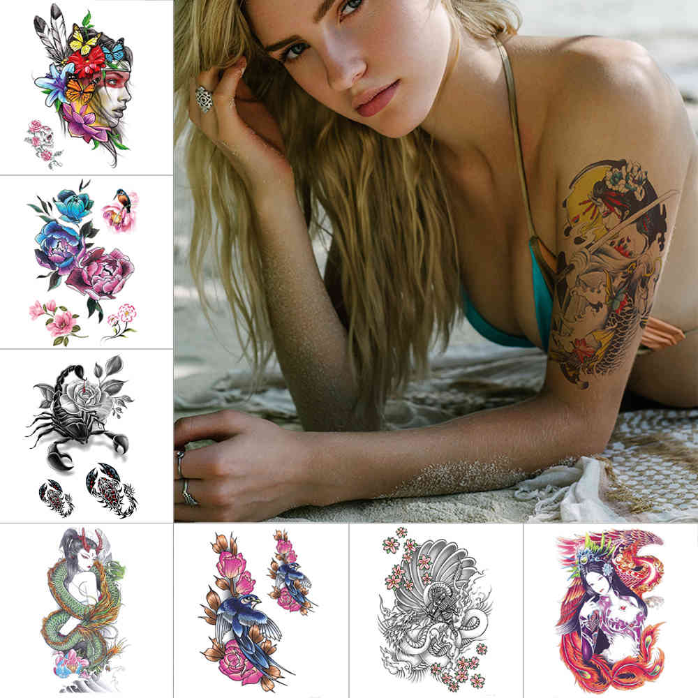 Temporary stickers Wolf Dragon Scorpion Lion Waterproof fake Half arm body sticker Water transfer Woman tattoos
Temporary stickers Wolf Dragon Scorpion Lion Waterproof fake Half arm body sticker Water transfer Woman tattoos
