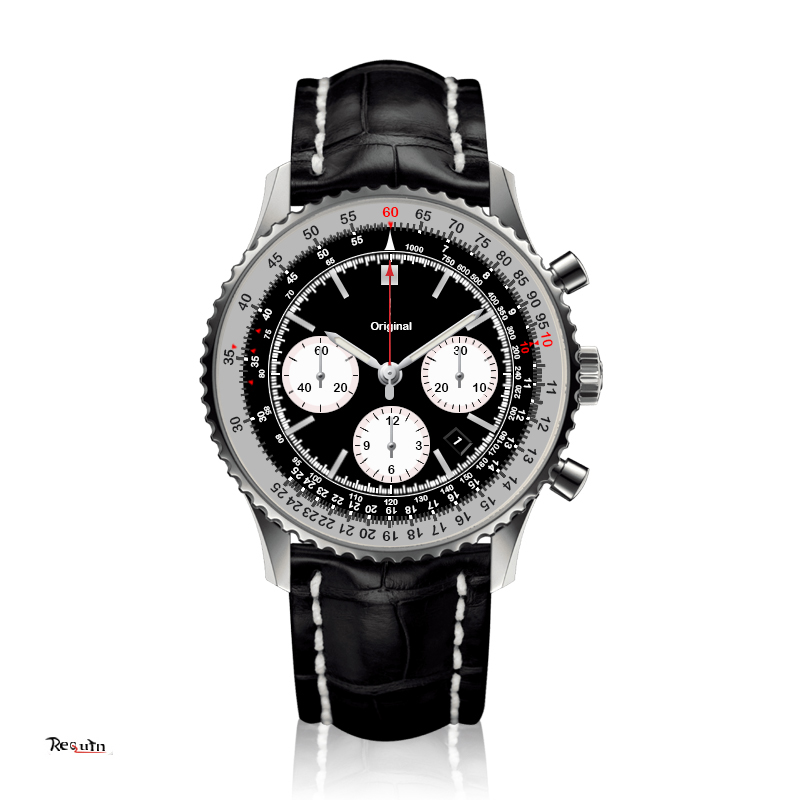 High quality men's automatic mechanical watch REQUIN brand B silver white stainless steel case leather strap black color dial six hands full working calendar 1887 45
High quality men's automatic mechanical watch REQUIN brand B silver white stainless steel case leather strap black color dial six hands full working calendar 1887 45