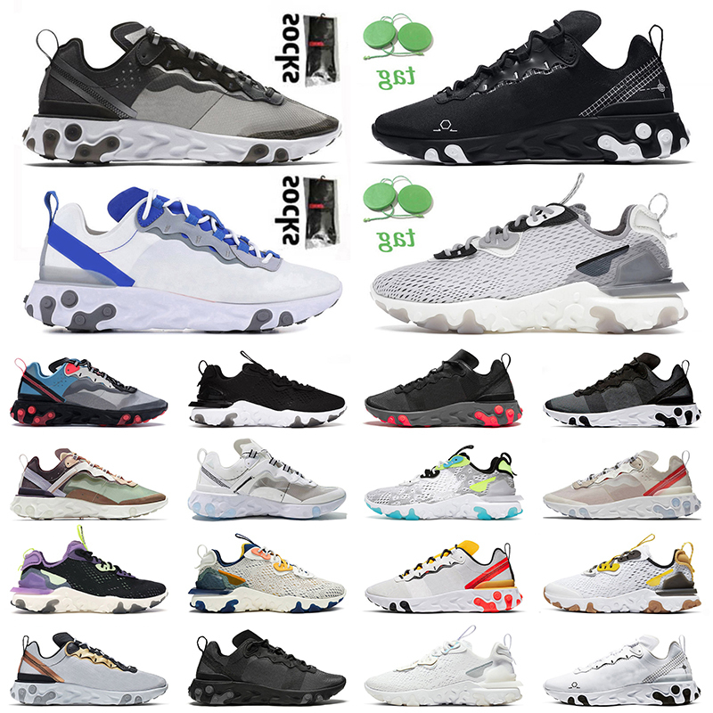 Sports Running Shoes Epic React Vision Element 87 55 Triple Black Schematic Anthracite White Royal Red Full Vast Grey Honeycomb Mens, D49 green mist 36-45