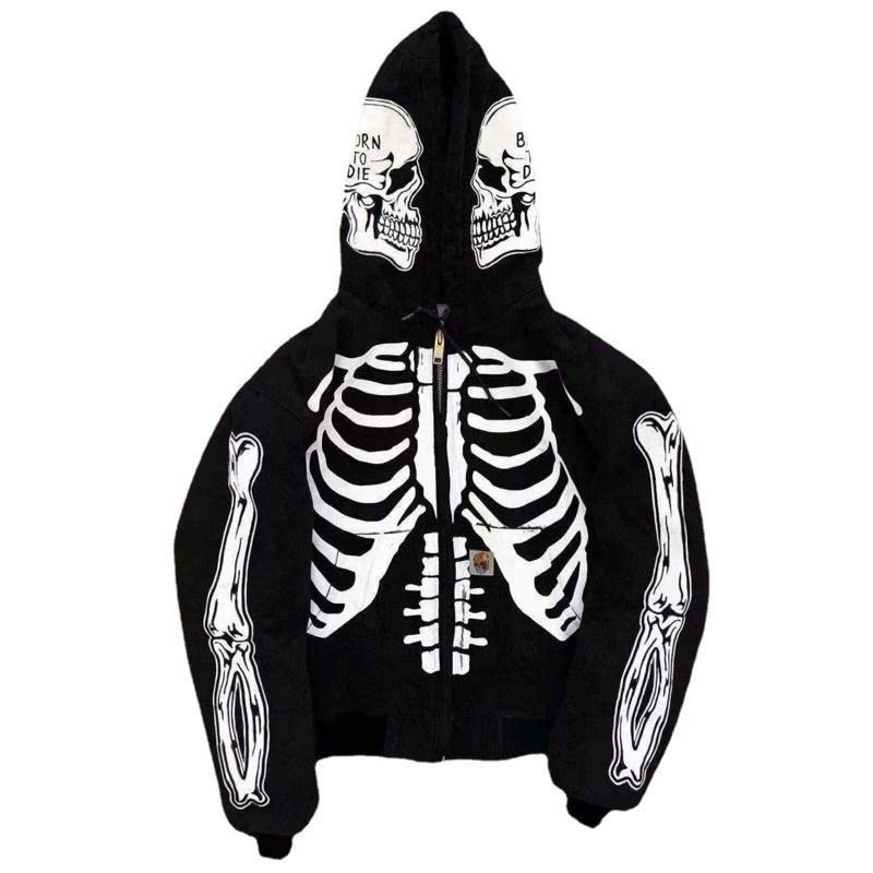 Men' Hoodies & Sweatshirts Hip Hop Bone Print Sweatshirt Streetwear 2021 Autumn High Street Zipper Loose Skull Painted Cardigan, Black
Men' Hoodies & Sweatshirts Hip Hop Bone Print Sweatshirt Streetwear 2021 Autumn High Street Zipper Loose Skull Painted Cardigan, Black