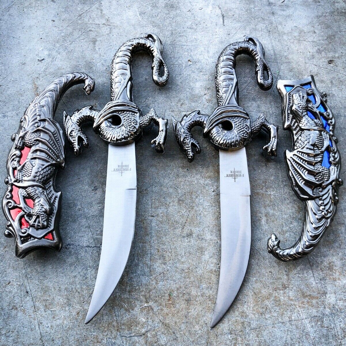 10 Dragon Fantasy Fixed Blade Knifes Tactical Knife Sword Medieval Ninja with Scabbard
10 Dragon Fantasy Fixed Blade Knifes Tactical Knife Sword Medieval Ninja with Scabbard
