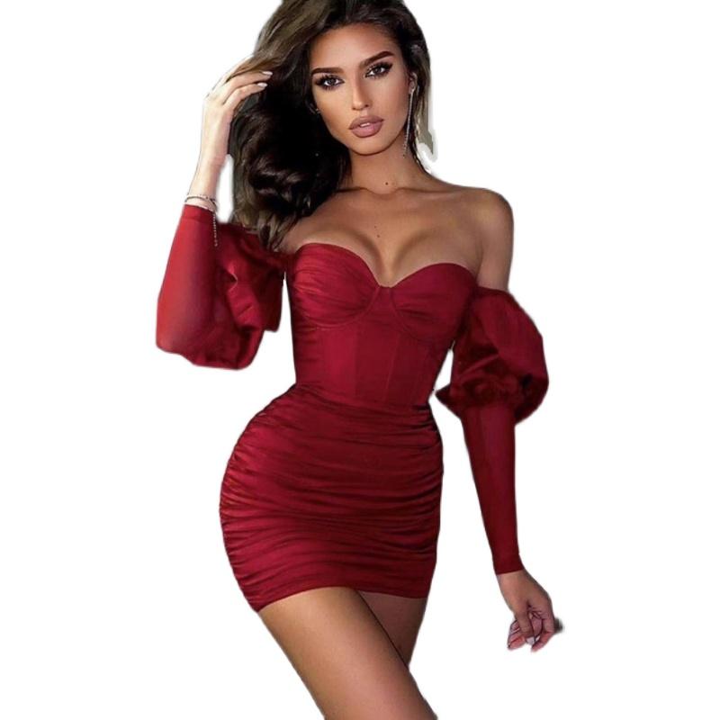 Casual Dresses Sexy Bandage Dress Puff Sleeve Bodycon Women V Neck Mini Nice Autumn Club Celebrity Elegant Party, Burgundy
Casual Dresses Sexy Bandage Dress Puff Sleeve Bodycon Women V Neck Mini Nice Autumn Club Celebrity Elegant Party, Burgundy