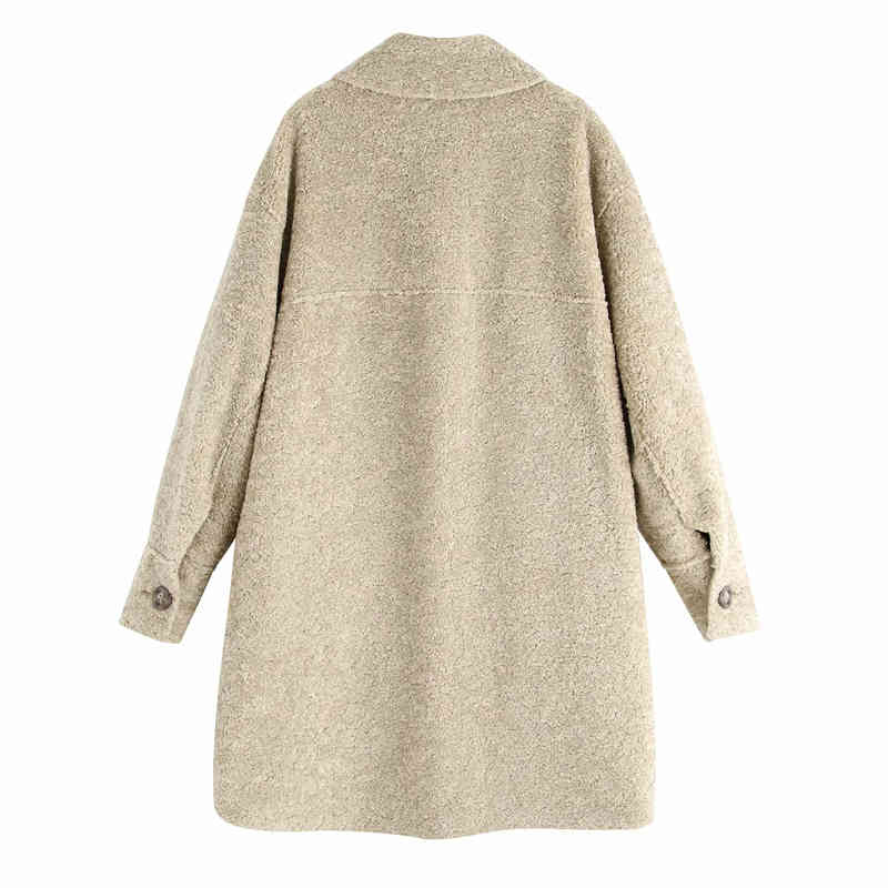 Solid Fleece Blouses Women Fashion Turn Down Collar Shirts Women Elegant Pockets Long Sleeve Tops 210520