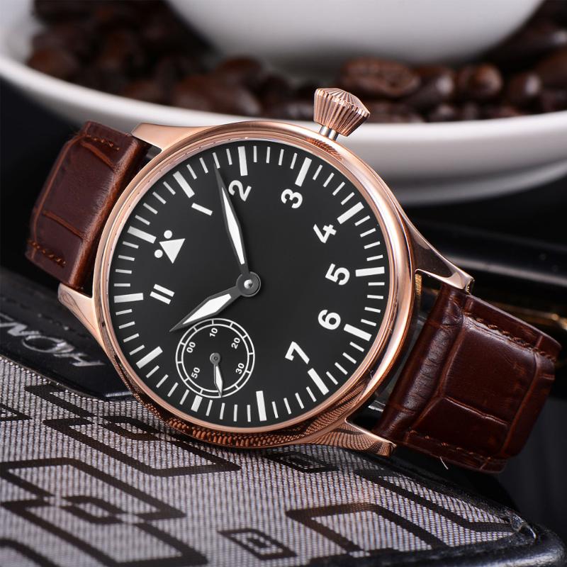Wristwatches Retro Brand Men's Black Dial Luminous Marking Top Seagull Movement Manual Winding Mechanical Watch Sapphire Glass 316L, Leather silver black
Wristwatches Retro Brand Men's Black Dial Luminous Marking Top Seagull Movement Manual Winding Mechanical Watch Sapphire Glass 316L, Leather silver black