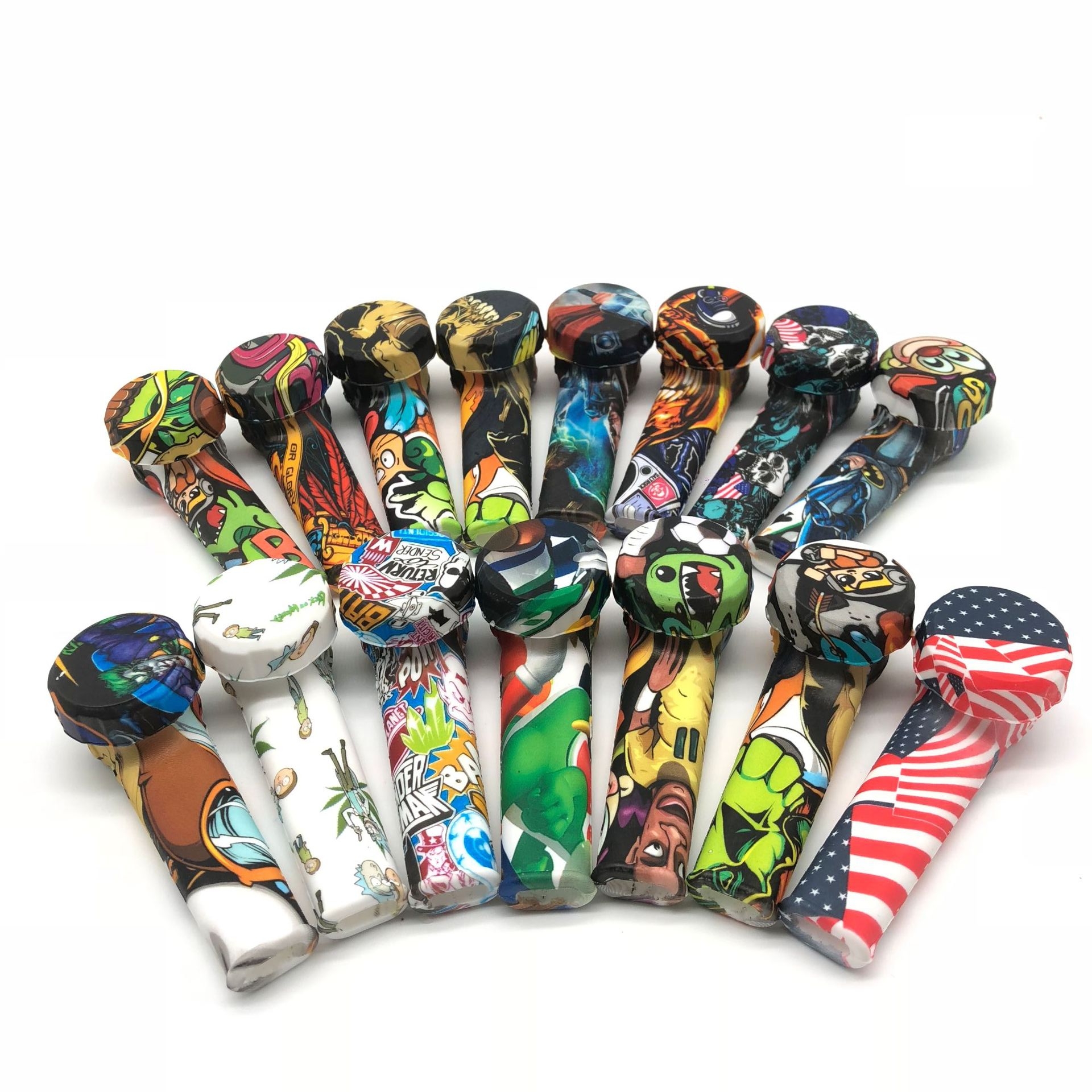 Random Color Silicone Smoking Pipes Tobacco Rubber Smok Accessories Cigarette Holder Portable Cartoon Printed Pipe Tube with lid YL0322
Random Color Silicone Smoking Pipes Tobacco Rubber Smok Accessories Cigarette Holder Portable Cartoon Printed Pipe Tube with lid YL0322