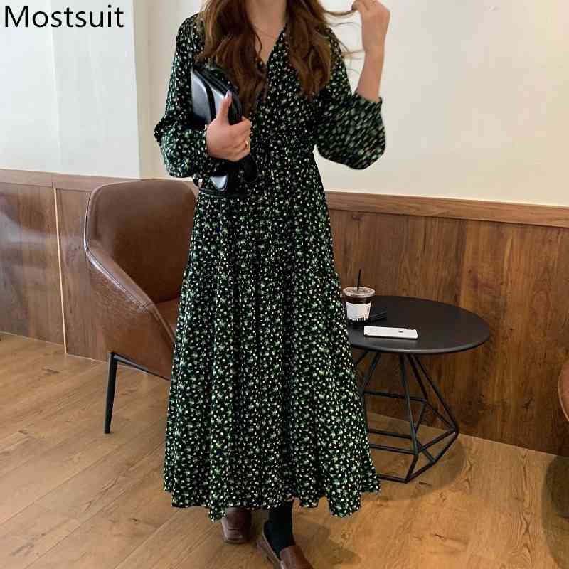 Autumn Korean Vintage Floral Printed Long Dress Women Full Sleeve V-neck Drawstring Elegant Ladies Fashion Dresses Vestidos 210518, Red
Autumn Korean Vintage Floral Printed Long Dress Women Full Sleeve V-neck Drawstring Elegant Ladies Fashion Dresses Vestidos 210518, Red