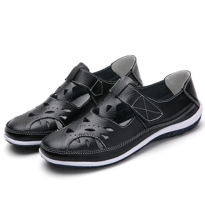 Sandals Women Summer Ladies Girls Comfortable Ankle Hollow Round Toe Woman Soft Beach Sole Female Shoes Plus Size