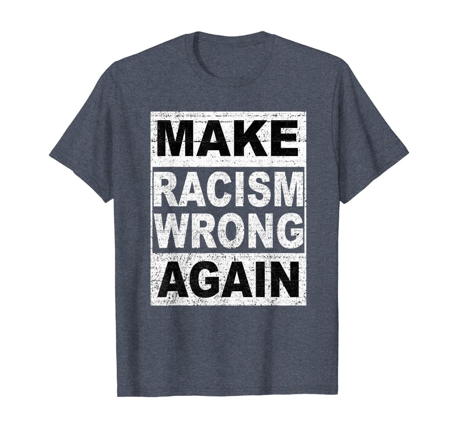make racism wrong again shirt anti-hate anti-president, White;black