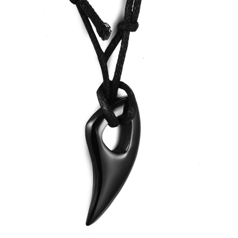 Pendant Necklaces Stainless Steel Necklace For Men Chain Gothic Wolf Teeth Adjustable Black Leather Cord
Pendant Necklaces Stainless Steel Necklace For Men Chain Gothic Wolf Teeth Adjustable Black Leather Cord