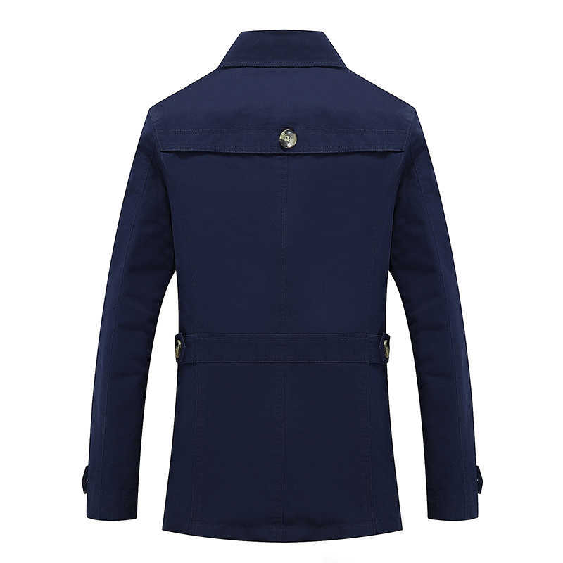 Fashion iSurvivor Men Long Jacket Spring Autumn Korean Slim Cotton Casual Windbreaker 's Coat 5XL 210819